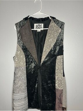 Donna Jessica Vintage Patchwork Vest Velvet boho art to wear